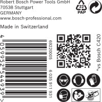 Bosch EXPERT C470 Schleifpapier 125mm, Korn 320, 50-tlg., hohe Abrasivität & Staubabweisend