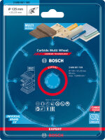 Bosch EXPERT Carbide Multi Wheel Trennscheibe 125mm, 22,23mm – langl. & vielseitig, Bosch Carbide Tech