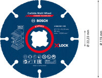 Bosch EXPERT Carbide Multi Wheel X-LOCK, 115 mm, 22,23 mm, Bosch Carbide Tech, hohe Lebensdauer, vielseitig einsetzbar