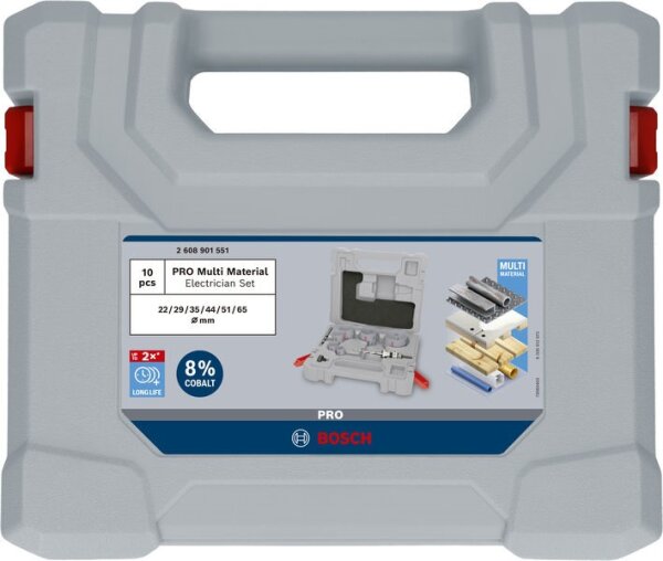 Bosch PRO Multi Material Lochsäge Q-Lock Halter-Set, 10-tlg., HSS-Kobalt, Q-Lock-Schnellwechsel