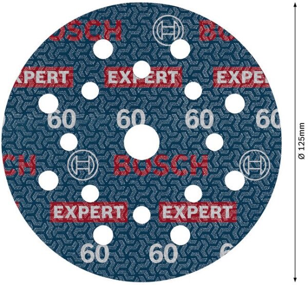 Bosch EXPERT O780 Folienschleifscheibe 125 mm G60 – langlebig, reißfest, Ceramic Tech, nass/trocken einsatzfähig