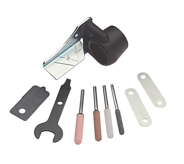 DREMEL® Kettensägenschärfer – inkl. 4 Schleifsteine & Winkelvorsatz für präzises Schärfen