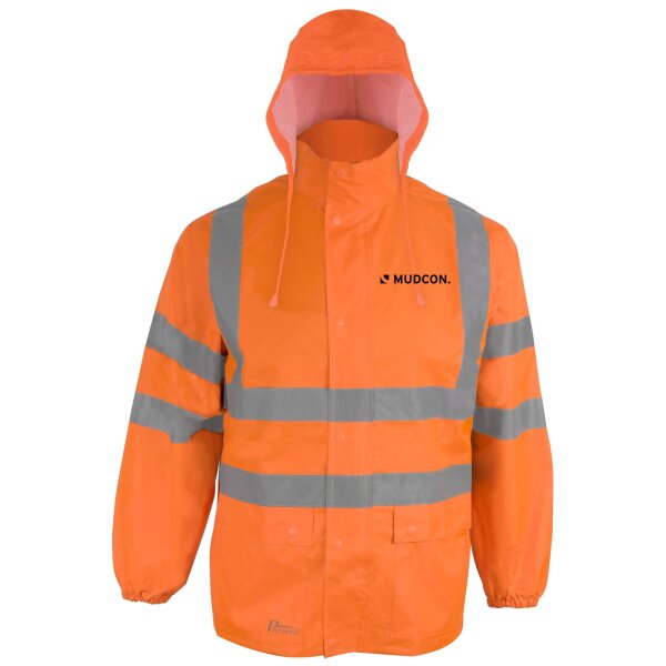 Asatex Regenjacke high-visibility Warnschutz RJO mit Mudcon Branding - 1010978 Orange Gr. 5XL