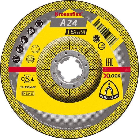 Schruppscheibe A24EX 125x6 mm gekröpft - X-LOCK - Klingspor